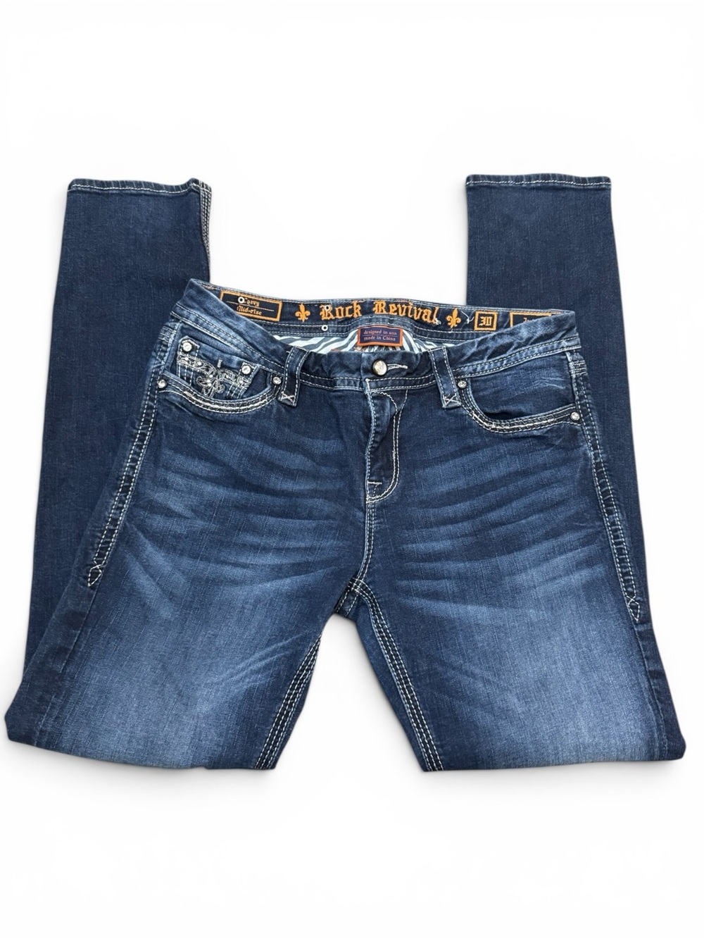 Rock Revival July Curvy Mid-Rise Bootcut Jeans Size 30